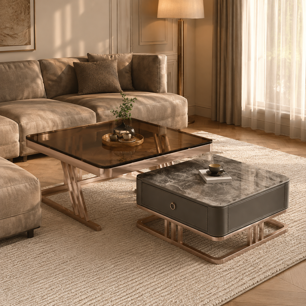 Deco Finish Center Table With Drawer - Image 3